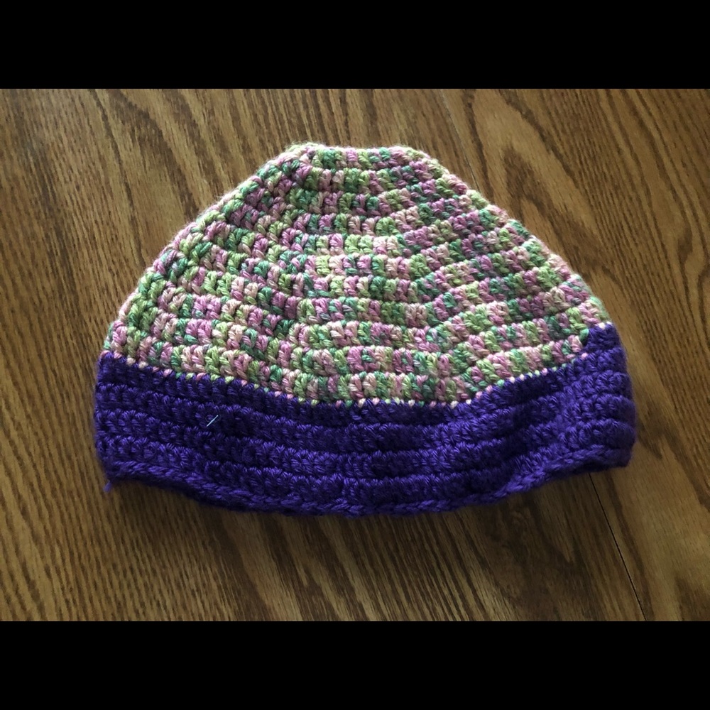 Purple banded knit cap - 20” in circumference